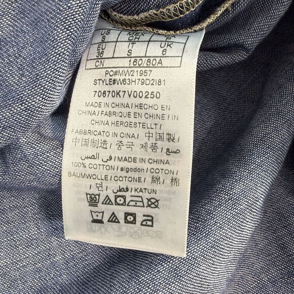 Guess Denim Longline Shirt Dress Women Oversize Small Light Medium Wash $98 NWT - Picture 8 of 9